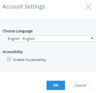 Account Settings Window